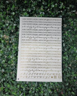Alphabet embossed sticker 1