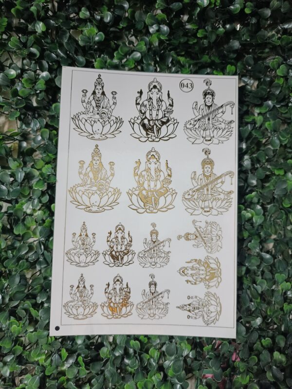 Ganesh - Lakshmi embossed sticker