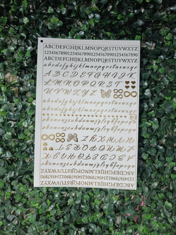 Alphabet embossed sticker 2